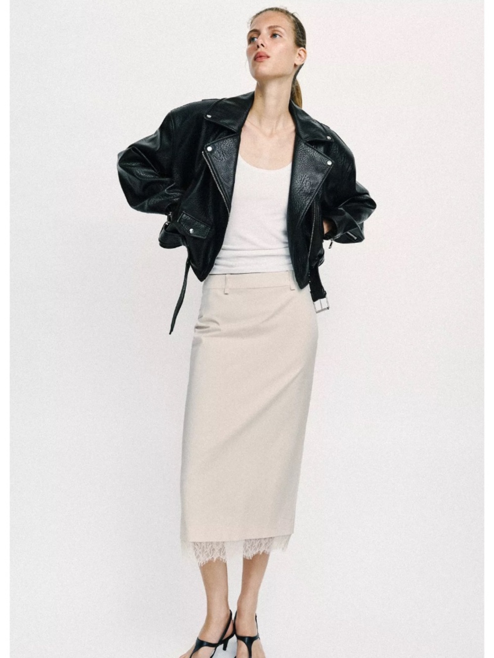 NWT Zara lace midi skirt